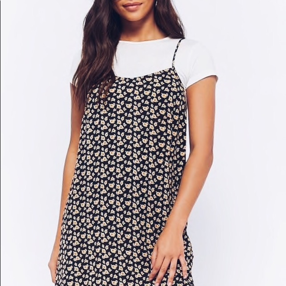 Sunflower Print Mini Dress